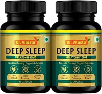Deep Sleep Melatonin 10mg Capsules, 50 Count, Non Habit Forming, Supports Relaxation (100)
