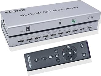 HDMI 8X1 Multi Viewer Splitter,4K HDMI 8x1 Quad Multi-viewer Switcher 8 9 in 1 Out Seamless Switch 9x1 Multiviewer Picture Splitter HDTV Display Screen Divider (9X1)