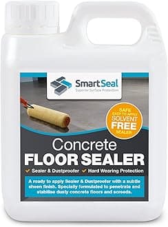 SmartSeal Concrete Floor Sealer - 1 Litre - Premium Exterior & Interior Concrete Sealer and Dustproofer with Satin Sheen Finish – Easy to Apply, Stain & Water Resistant Sealant