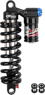 Adjustable Oil+Coil Spring Rear Shock Suspension, Shock Absorbers For Downhill MTB Bike/E-bike, 220mm X 550lbs - Black