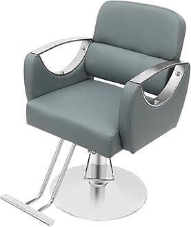 Barber Chair Salon Chair for Hair Stylist Adjustable Hydraulic Styling Chair with 360 Degrees Rolling Swivel for Salon Barbershop Tattoo Shampoo Beauty Equipment (Haze Blue)