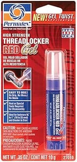 Permatex 27010 High Strength Threadlocker Red Gel Twist, 10 g