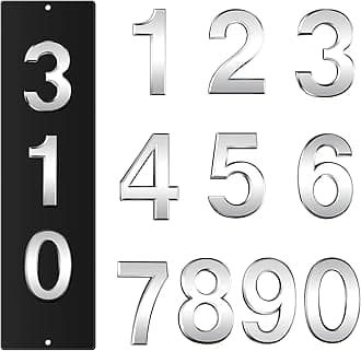 House Address Plaques Metal Address Sign Outside House Number Mailbox Number Sign for House Home Hotel Office Garden Decorative Wall Plaque(11.8 inch,Simple Style)