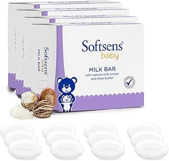 Baby Milk Bar Soap with Natural Milk Cream & Shea Butter,12 Soaps x 100g (Pack of 4)