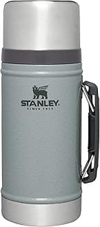 Stanley Classic Legendary Large Food Jar 1.0 qt | Vacuum Insulated Food Container | Wide Mouth Screw On Lid | Packable for Travel | Stainless Steel & Leakproof Lid | Hammertone Silver