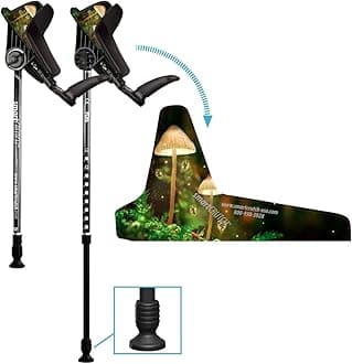 Ergonomic Custom Forearm Crutches for Adults, Multiple Colors, Adjustable Forearm Rotates 15-90 Degrees - Heights 4'4" to 6'4" - 265 lbs Non Weight Bearing