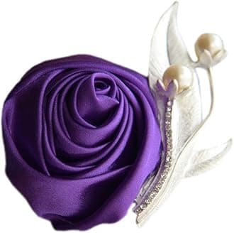Boutonniere Bridegroom Groom Men's Boutonniere Boutineer with Pin for Wedding, Prom, Homecoming Purple Pack of 2