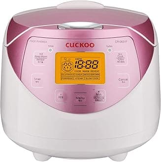 Micom Rice Cooker 6 Cup Uncooked / 12 Cup Cooked, Korean Fuzzy Logic Rice Cooker with Delay Timer & Keep Warm Setting, Versatile Food Steamer with Non-Stick Inner Pot, Pink (CR-0631F)