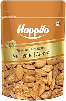 Happilo Premium International Authentic Mamra Almonds 250g | Badam Giri, Healthy Snacks, Dry Fruits | Crunchy Nuts | Rich Protein, High in Fiber, Magnesium, Phosphorus, Dietary Fibre, Zero Cholesterol