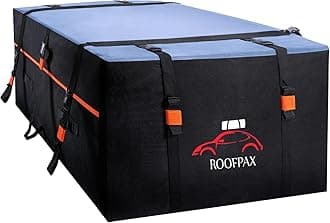 RoofPax 23 cft. Rooftop Cargo Carrier for SUV. Extra Waterproof Excellent Military Quality Car Top Carrier. Heavy Duty RoofBag. Fits All XXL Vehicles with/Without Rack. 4+2 Door Hooks Included.