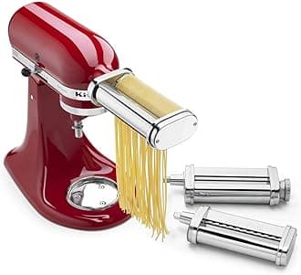 3-Piece Pasta Roller & Cutter Set Attachment, Silver