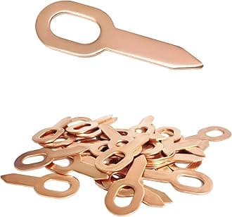 100PCS Dent Puller Rings, Copper Coated Iron Car Body Dent Pulling Straight Washer, Automotive OT Pulling Washers Metal Shrink Repair Tool Set for Panel Spot Welder Soldering