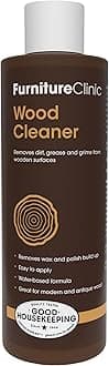 Furniture Clinic Wood Cleaner (250ml) | Restore & Clean Wooden Floors, Furniture, Blinds, Doors, Decking and Many other Wood Surfaces - Easily Remove Wax & Polish Build up, Grease and Grime