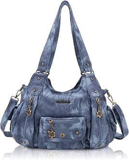 Womens Purses and Handbags PU Leather Shoulder Bag Fashion Hobo Bags for Girls (J.BLUE)