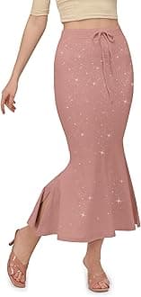 Mehrang Shimmer Lycra Saree Shapewear Petticoat for Women, Cotton Blended,Petticoat,Skirts for Women,Shape Wear Dress for Saree