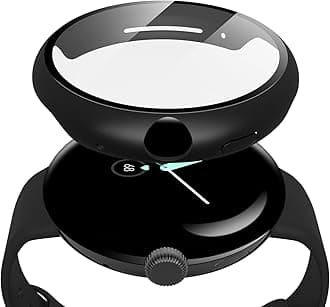 2 Pack Hard PC Case with Screen Protector Compatible with Google Pixel Watch 2 / Pixel Watch 41mm, High Sensitivity Lightweight Anti-Fall Cover, Black