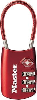 Master Lock 4688DRED TSA Accepted Cable Luggage Lock, Red by Master Lock
