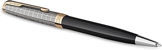 PARKER Sonnet Ballpoint Pen | Premium Metal and Black Gloss Finish with Gold Trim | Medium Point with Black Ink Refill | Gift Box