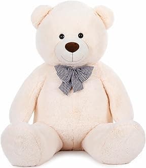 5 Feet Teddy Bear, 59'' Giant Big Bear Stuffed Animal Lifesize Bear for Baby Shower Centerpieces, Large Plush Toy for Kids Girls Valentine's Day Christmas Birthday, White