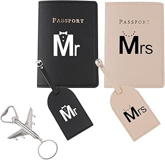 Passport Wallets Travel Holder Set,Honeymoon Gift, Slim Passport Case Covers and Organizer Slots Couple,Wedding Bridal Shower GiftWallets Travel Holder Set