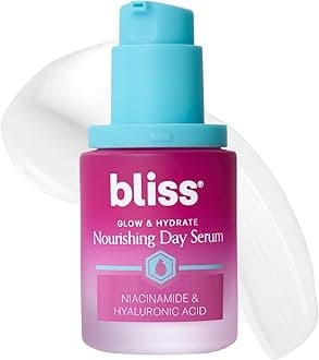 Bliss Glow & Hydrate Serum – Niacinamide + Hyaluronic Acid Face Serum with Vitamin E – Hydrating & Brightening Serum for Dull Skin, Pores & Uneven Tone – Lightweight Daily Skincare, 1 Fl Oz