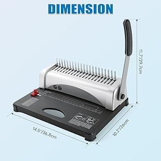 FLK Tech Binding Machine with Starter Combs Set - 21 Hole / 450 Sheets Paper Punch Binder