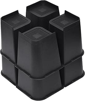 Bed Risers Heavy Duty, Oversized Furniture Risers, Support Up to 6000 Lbs, Lift 8 inch for Couch, Sofa, Table,Chair (Black 8 Pack, 8 inch)