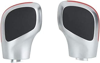 Gear Side Cover, Shift Handle Cover, Transmission Shift Knob Gear Side Cover Matt Leather Fits for DSG Automatic Gearbox Handle(Red)