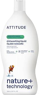 Nature +, Hypoallergenic Dishwashing Liquid, Sweet Apple & Basil, 23.7 Fluid Ounce