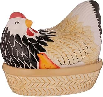 Mason Cash Mother Hen Egg Nest | Rustic Farm-Inspired Kitchen Tidy & Egg Storage | Decorative Ceramic Hen | Chip-Resistant Dolomite | 21cm