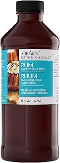 Lorann Oils Rum Bakery Emulsion: Realistic Rum Flavor, Ideal for Enhancing Boozy Notes in Baked Goods, Gluten-Free, Keto-Friendly, Rum Extract Alternative Essential for Your Kitchen