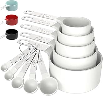 TILUCK Measuring Cups & Spoons Set, Stackable Cups and Spoons, Nesting Measure Cups with Stainless Steel Handle, Kitchen Gadgets for Cooking & Baking