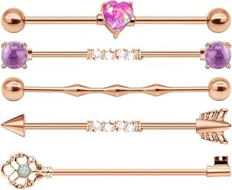 Industrial Piercing Jewelry Industrial Piercing Industrial Earrings for Women Men 16g 14g Industrial Barbell Surgical Stainless Steel Scaffold Industrial Bar Piercing Iindustrial Bar