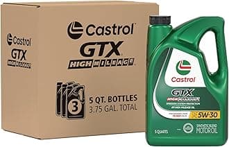 - GTX High Mileage 5W-30 Synthetic Blend Motor Oil, 5 Quarts, Pack of 3
