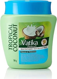 Vatika Naturals Multivitamin Tropical Coconut Hair Mask - 500g | For Volume & Thickness | Enriched With The goodness Of Coconut, Castor & Henna | Blended With Vital Multivitamins