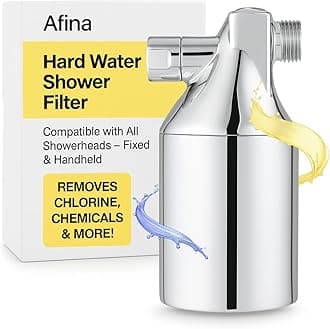 Afina Shower Filter – High Pressure Filtration for Healthier Hair & Skin, Reduces Hair Fall, Dry Itchy Skin, Dandruff, Eczema, Protects Colored Hair, Easy Install & Universal Fit, Chrome
