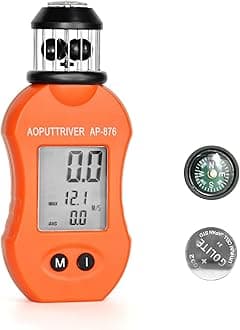 Wind Cup Anemometer Handheld, AP-876 Pocket Anemometer with 360° Wind Sensor Air Speed Meter for Measuring Air Speed Temp Air Volume for HVAC Vents Boat Sailing Shooting-Orange