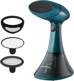 Russell Hobbs Steam Genie Handheld Clothes Steamer, No Ironing Board Needed, Ready to Use in 45s, Power Indicator, Auto-Off, 200ml Removable Water Tank, 3 Attachments, 7m Steam Time, 1600W, 27220