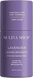 Lavender Natural Deodorant for Women & Men, Aluminum-Free, Baking Soda-Free, 12-Hour Odor Protection, Plant-Based Formula - Soothing Lavender Scent, Gentle on Sensitive Skin