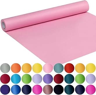 SMART&CASUAL 17.8" x 760" (63') Light Pink Kraft Craft Paper Roll for Gift Wrapping Bulletin Board Bouquet Flower Kids Art Packing Parcel Table Covering 80GSM 55LB (Light Pink, 17.8" x 63')