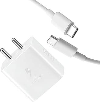 Samsung GaN 25W Mobile Charging Adapter with 1M Type C Cable Compatible with Galaxy S25, S25 Plus, A16, A06, M05, M15, F15, F05, Z fold/flip,6,5,4,3, Tablet, Buds & Other USB C Devices, White