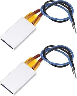 sourcing map 2 Pcs PTC Heating Element, AC DC 110V PTC Heating Plate Aluminum Shell Ceramics Polyimide Film Plate Heater 8W-100W 160C Insulated Constant Temperature Ceramic Thermostatic