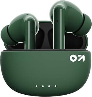 Boult Audio W20 Truly Wireless in Ear Earbuds with 35H Playtime, Zen™ ENC Mic, 45ms Low Latency, 13mm Bass Drivers, Type-C Fast Charging, Made in India,Touch Controls, IPX5 Ear Buds TWS (Pine Green)