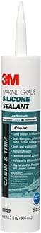 3M Marine Grade Silicone Sealant, Clear, PN08029, 304 mL Cartridge