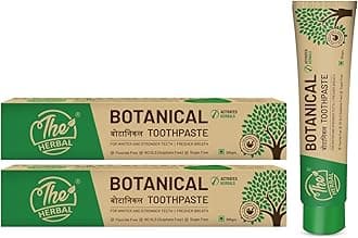 Botanical Oral Care & Toothpaste 100g | 100% Herbal Actives | Best Toothpaste For Whitening Teeth, Stronger Teeth and Fresh Breath | Ayurvedic, SLS & Fluoride Free | Pack of 2