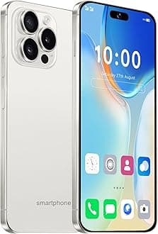 EchoamoA15 Pro Unlocked Phone 5G Cell Phone,6GB+256GB Smartphone Android 13.0,6.8" FHD Display,6800mAh Battery,Dual SIM (White)