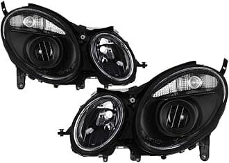 Headlights for Mercedes Benz E-Class 03-06 W211 - OEM Style - Black/Clear Lens