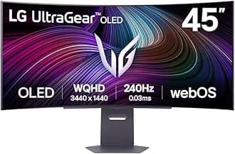 UltraGear OLED GX9s SMART Gaming Monitor 45GX90SA-B - WOLED UWQHD 1440p Curved 45 Inch, 240Hz, 0.03ms, HDR 400, webOS AI, Speakers, Wi-Fi, Bluetooth, DP 1.4, HDMI 2.1, USB-C