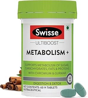 Swisse Metabolism+ With Chromium For Weight Management - Supports Digestion, Detox and Healthy Blood Sugar Levels - 60 Tablets