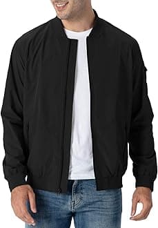 Men's Lightweight Bomber Jacket Causal Fashion Stylish Windbreaker Light Jacket